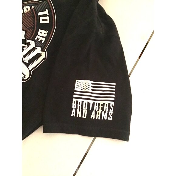 BROTHERS & ARMS- MENS BLACK COTTON GRAPHIC CREW NECK SHORT SLEEVE T-SHIRT SIZE L - Picture 5 of 7